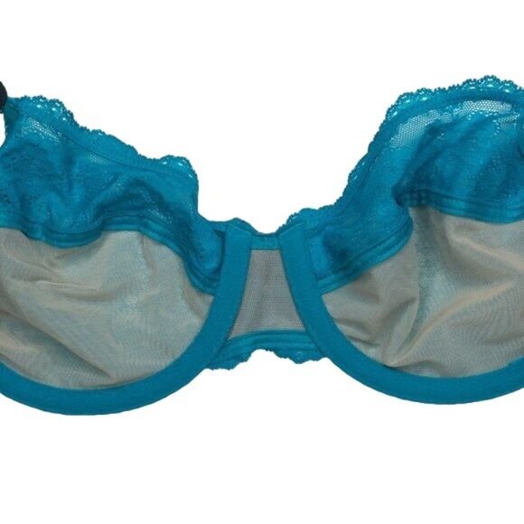 Wacoal Teal Insider Underwire Bra Elegant Comfort Mesh Lace Detail - Picture 5 of 5